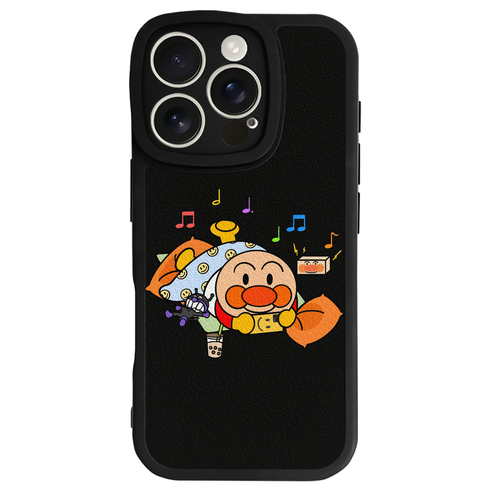 （画像用） アンパンマン Anpanman 【iPhone 16シリーズ対応】シリコンスマホケース（レザー調） 材質：シリコン